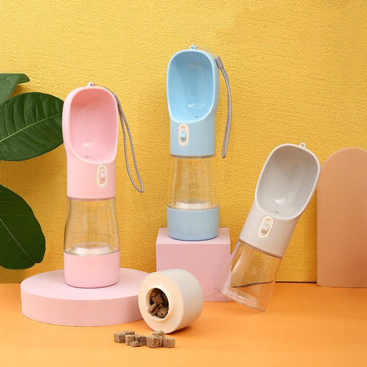 Pet Dog Water Bottle Feeder Bowl Portable Food Pets Outdoor Travel
