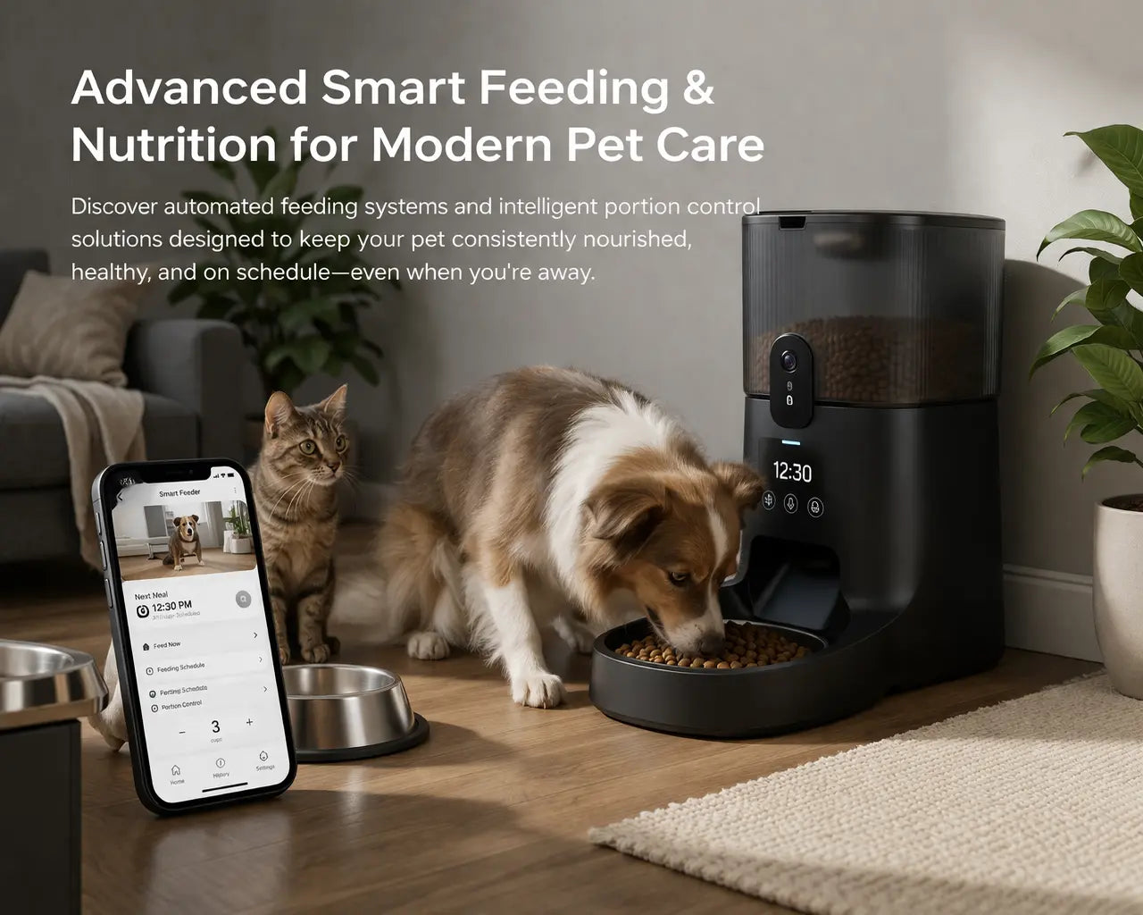 Smart automatic pet feeder with app control and portion management from Pawlido