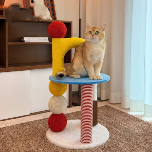 U-shaped Compact All-in-one Cat Tree That Saves Space Sisal