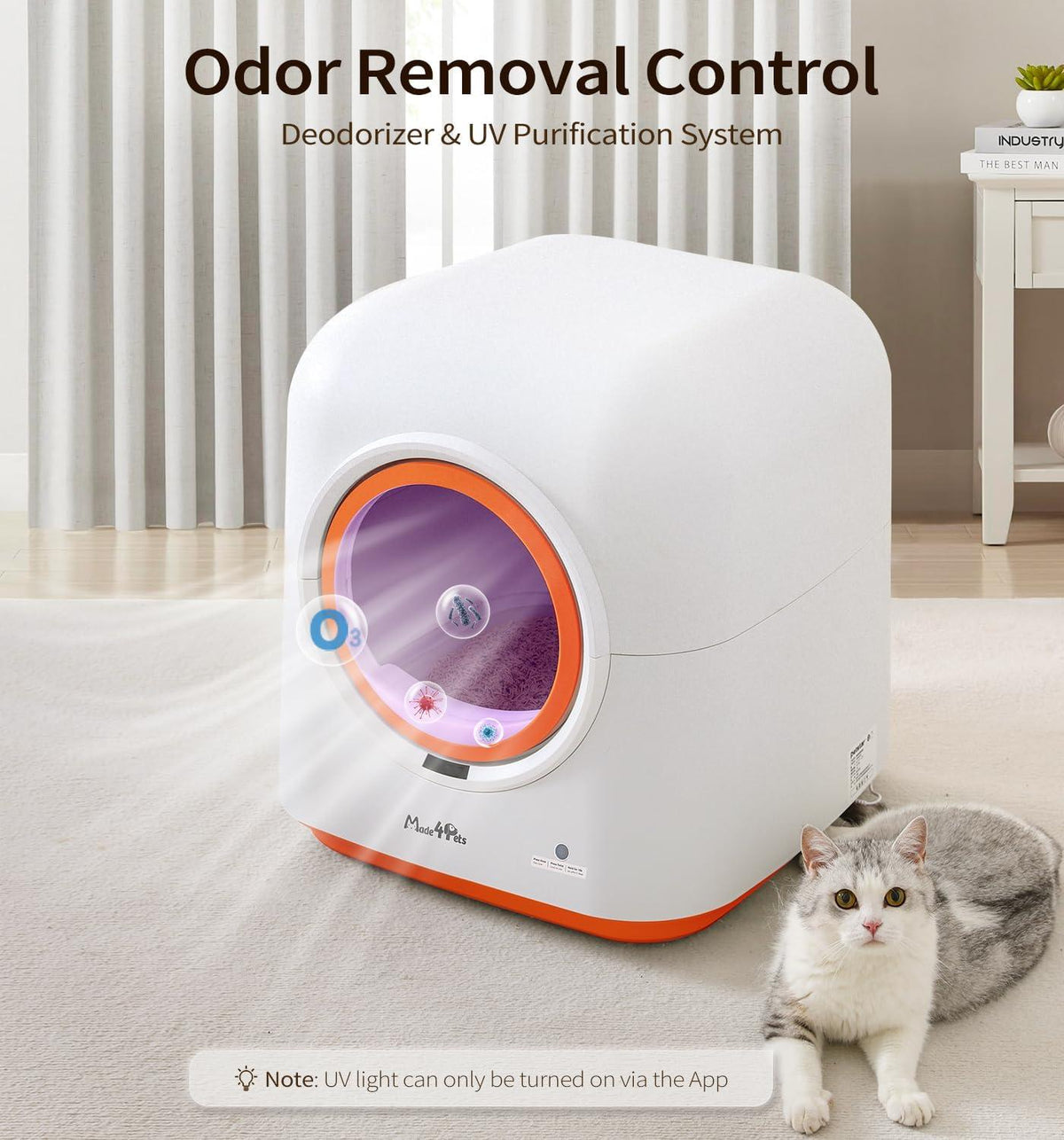 60l Automatic Cat Litter Box Smart App Control Deodorizing Infrared