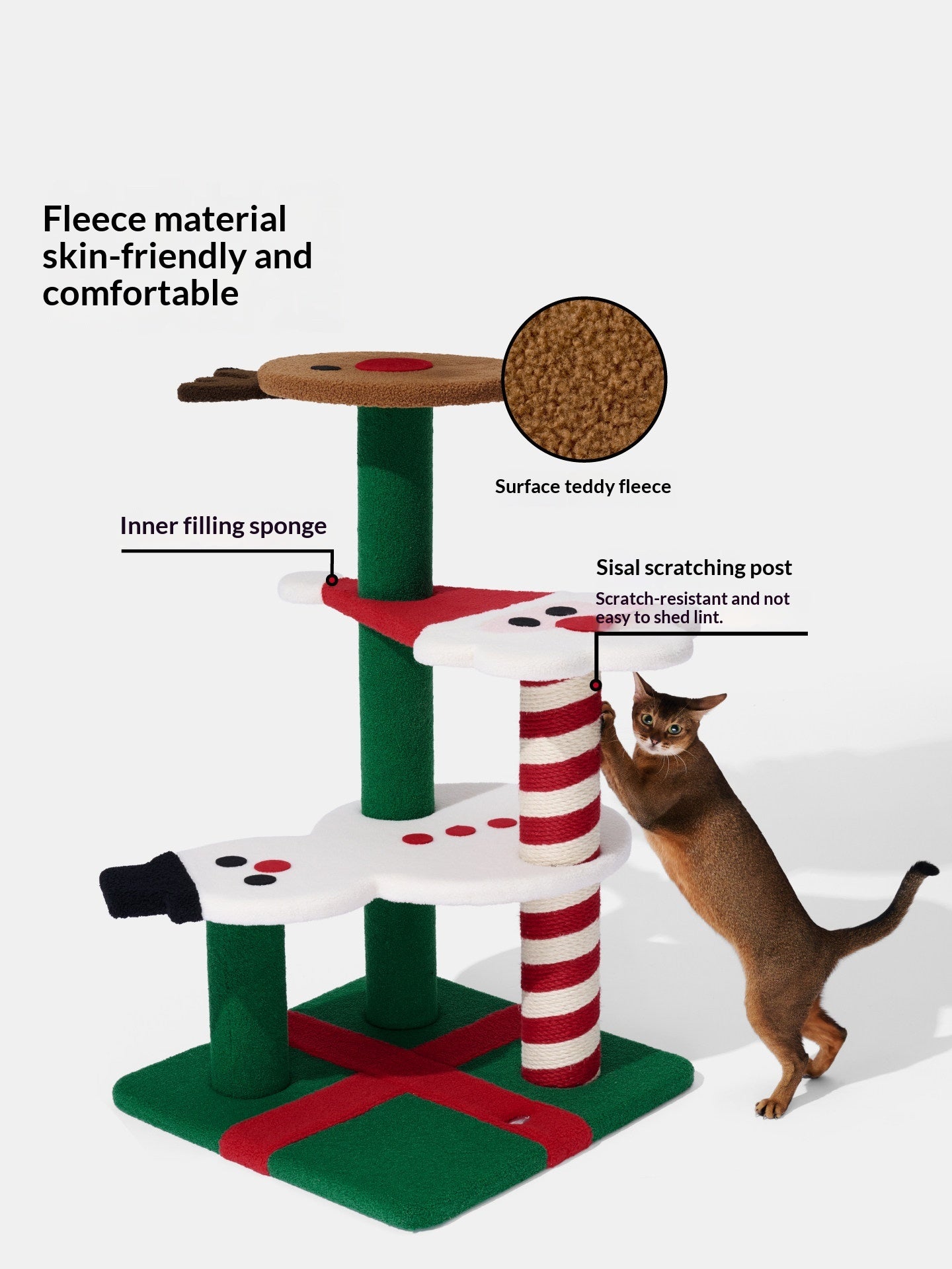 Wear-resistant Jute Rope Scratching Post Column Cat Tree