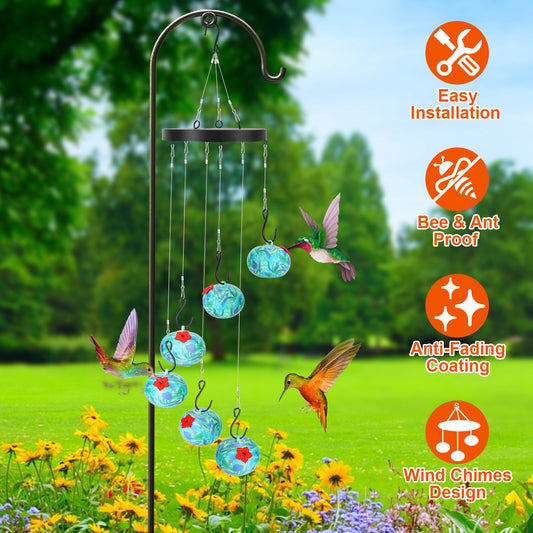 1pc Wind Chimes Humming Bird Feeder Ant And Bee Proof Outdoor