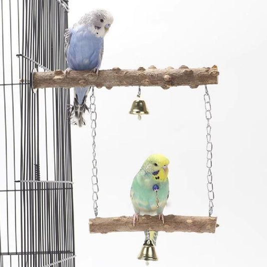 Parrot Solid Wood Stand Rod Swing Grinding Claw Toy