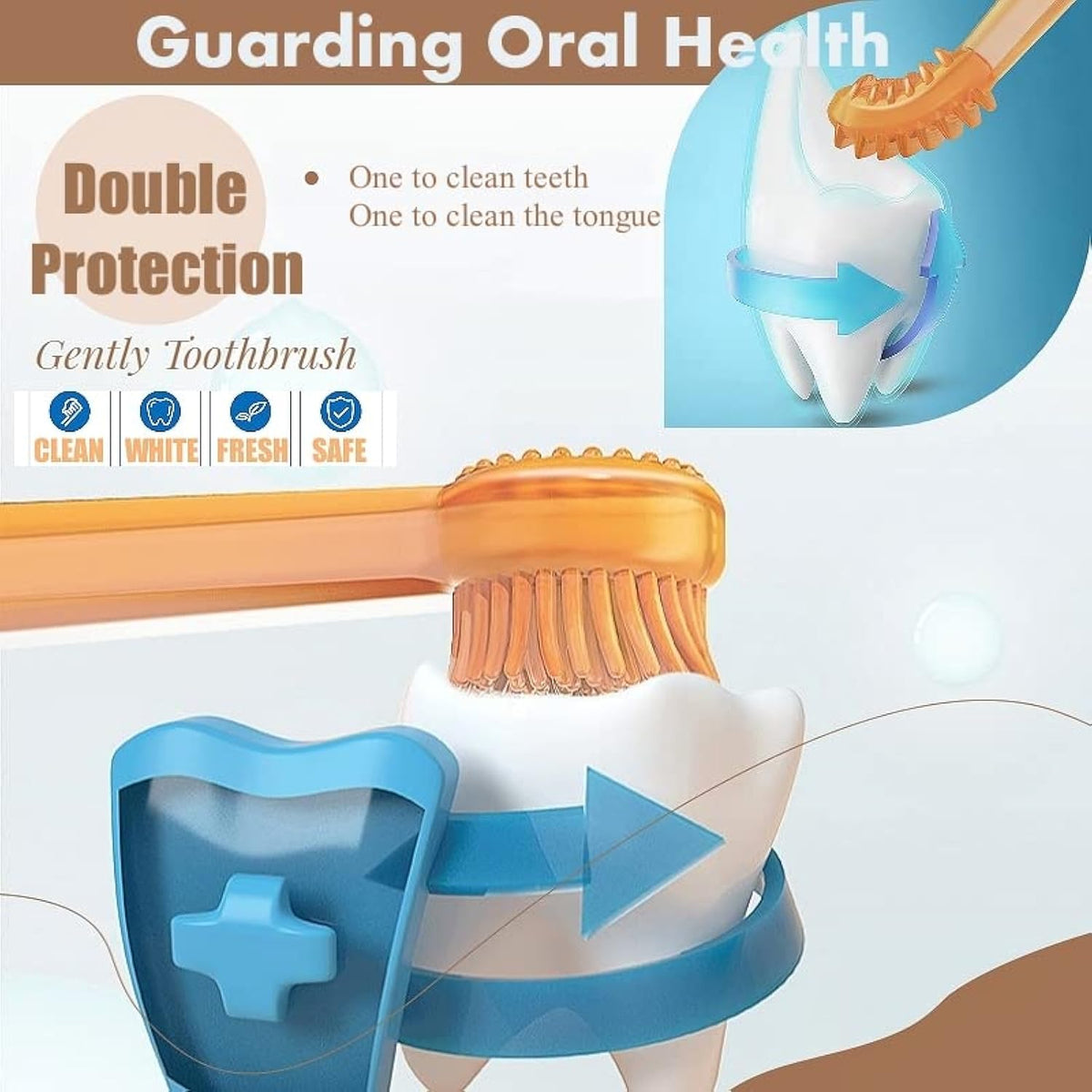 360 Angle Dog Toothbrush With Tongue Cleaning Brush Silicone Pet