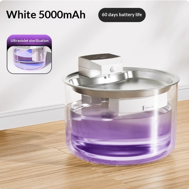 Stainless Steel Cat Water Fountain Wireless Cordless And Automatic