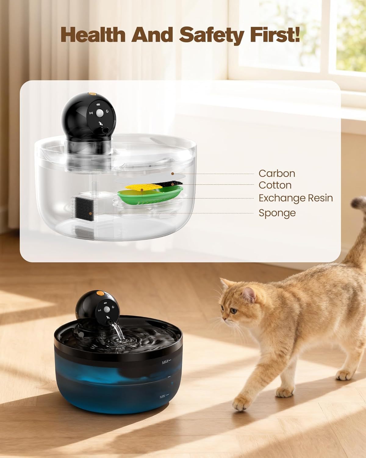 Plastic Smart Sensor Pet Water Fountain