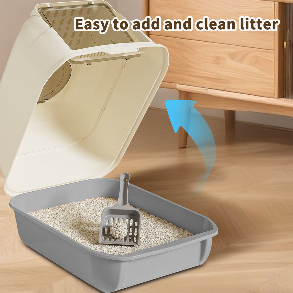 51cm Large Fully Enclosed Top Entry Cat Litter Box Front Flip Door