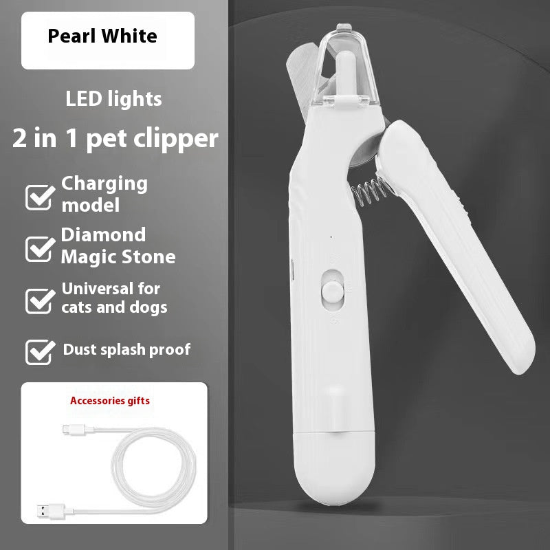 2-in-1 Pet Nail Clippers With LED Light Dog Cat Special Blood Line