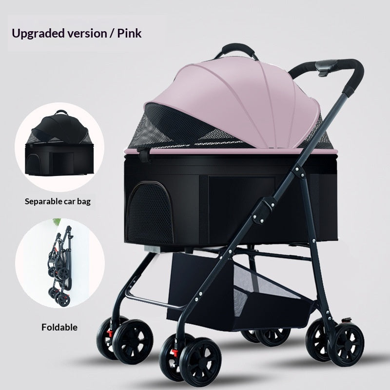 Pet Stroller For Dogs And Cats Portable Detachable Cage With