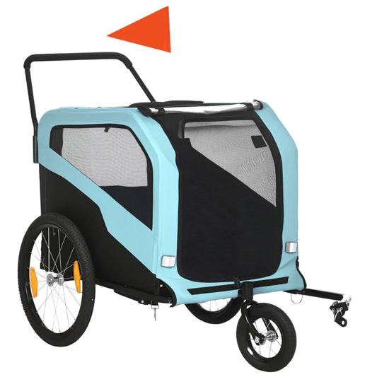 2-in-1 Dog Bike Trailer Pet Stroller Carrier For Large Dogs With