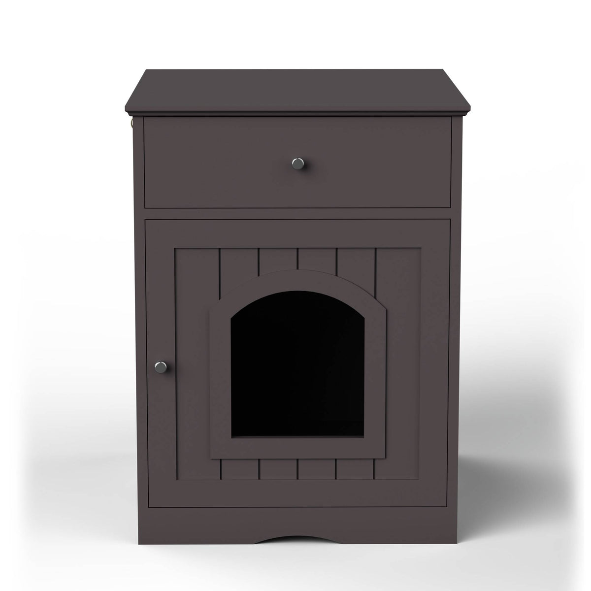 Wooden Pet House Cat Litter Box Enclosure With Drawer Side Table