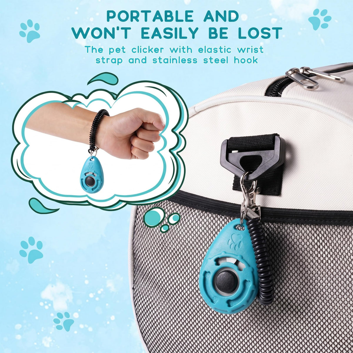Dog Training Clicker With Sring Wrist And Keyring Pet Clickers For