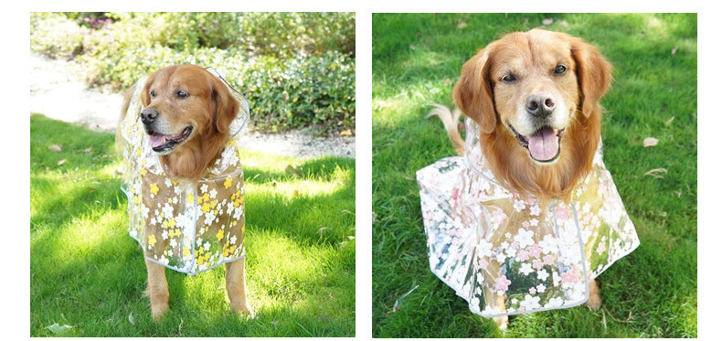Pet It Tpu Floral Dog Cloak Raincoat Corgi Medium-sized Universal