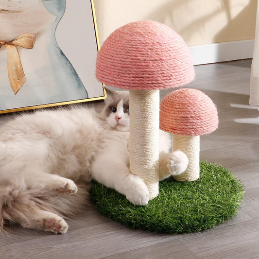Cat Scratching Post Mushroom Scratcher Featuring With Natural Sisal