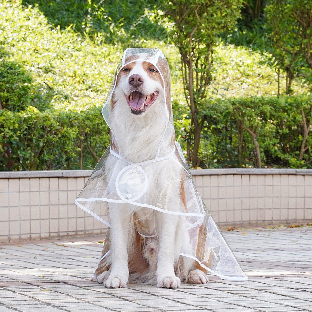 Clear Raincoat For Small Medium Dogs Pet Waterproof Clothes With