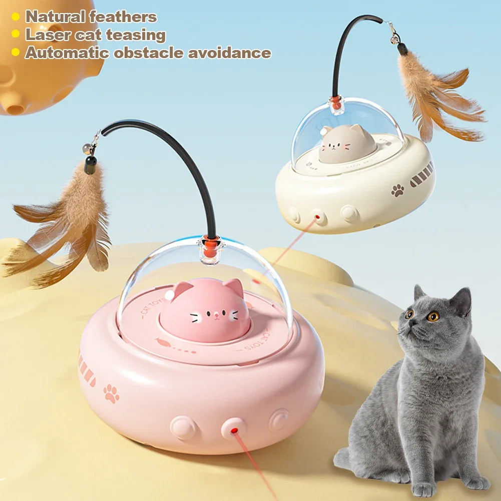 Smart Teaser Cat Toy Electric Ufo Stick With Bell Training Pet Toys