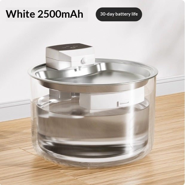 Stainless Steel Cat Water Fountain Wireless Cordless And Automatic