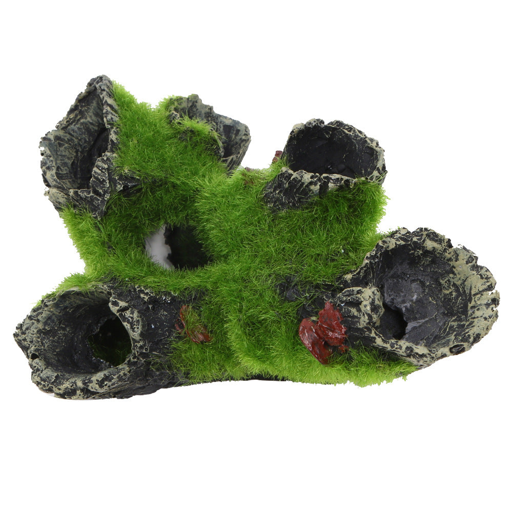Fish Tank Decoration Imitation Moss Tree Root Shrimp Pot Nest