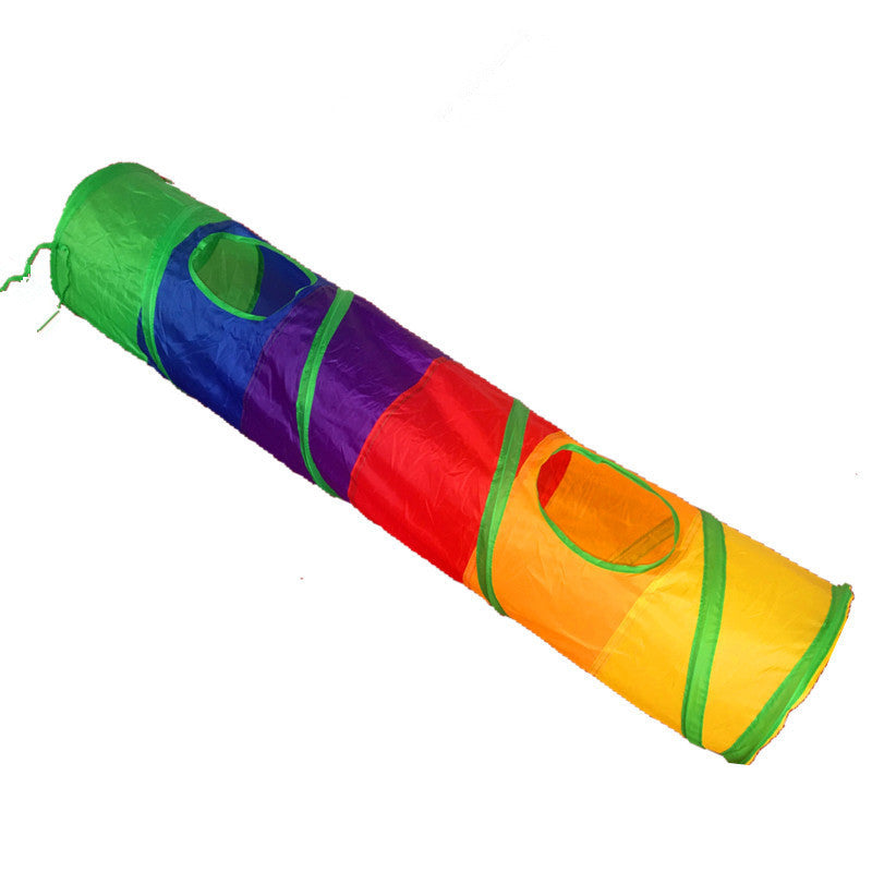 Rainbow Cat Tunnel Color Climbing Frame Litter