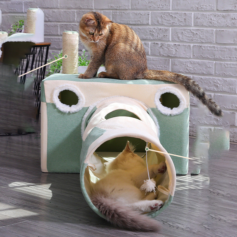 Cat Cave Litter Four Seasons Universal Tunnel Closed House Supplies