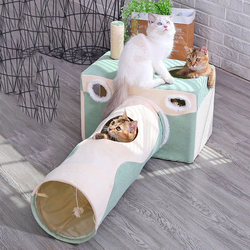 Cat Cave Litter Four Seasons Universal Tunnel Closed House Supplies