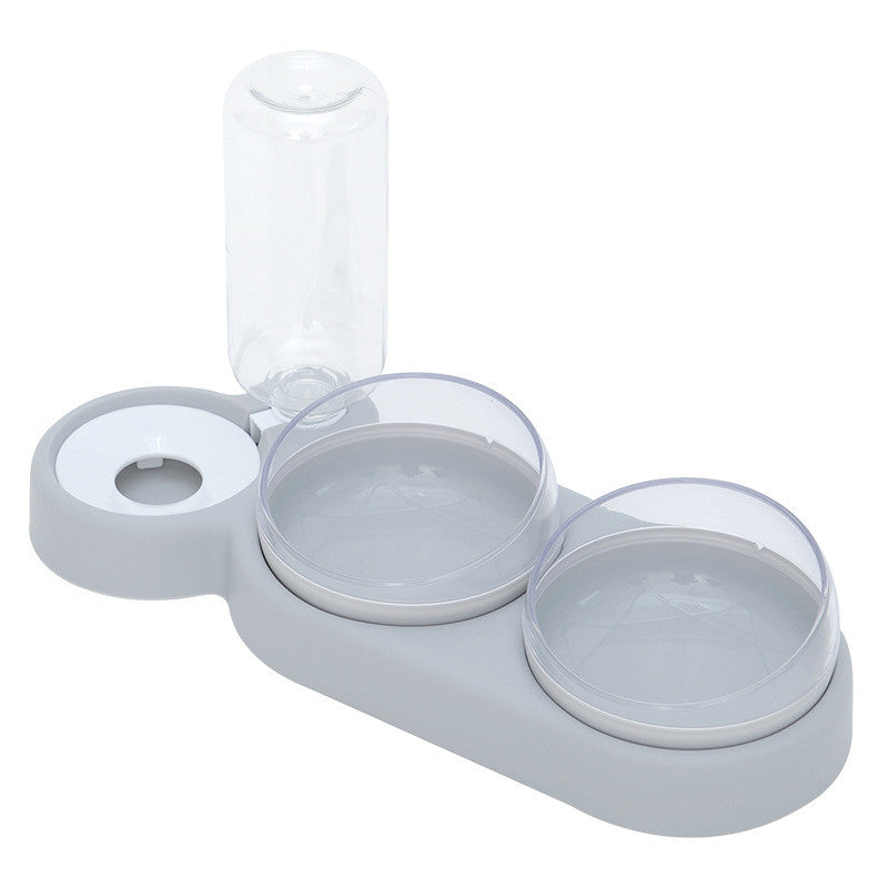Pet Cat Bowl Automatic Feeder Dog Food With Water Fountain Double