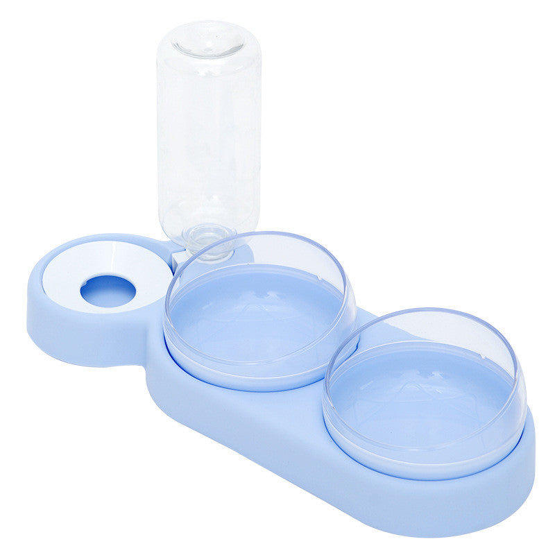 Pet Cat Bowl Automatic Feeder Dog Food With Water Fountain Double