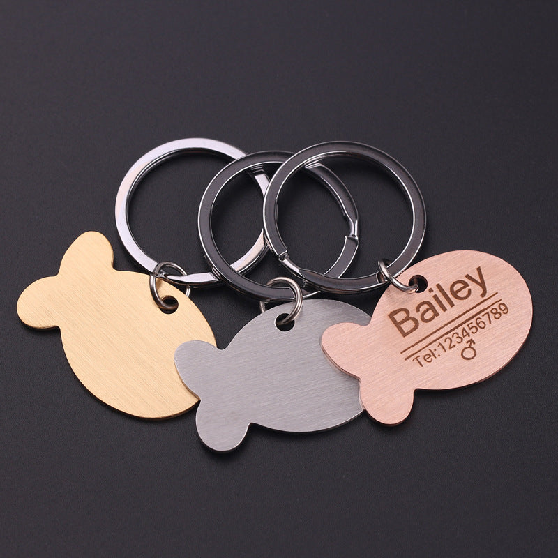 Personalized Cat Dog Pet Id Tag Keychain Engraved Pet Name For
