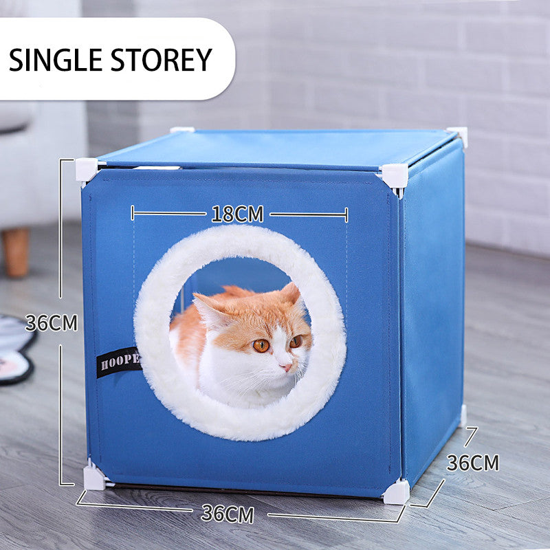 Warm Cat House Double Villa Fully Enclosed