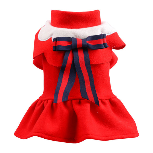 Pet Dog Cat Autumn And Winter Woolen Cloth Student British Style