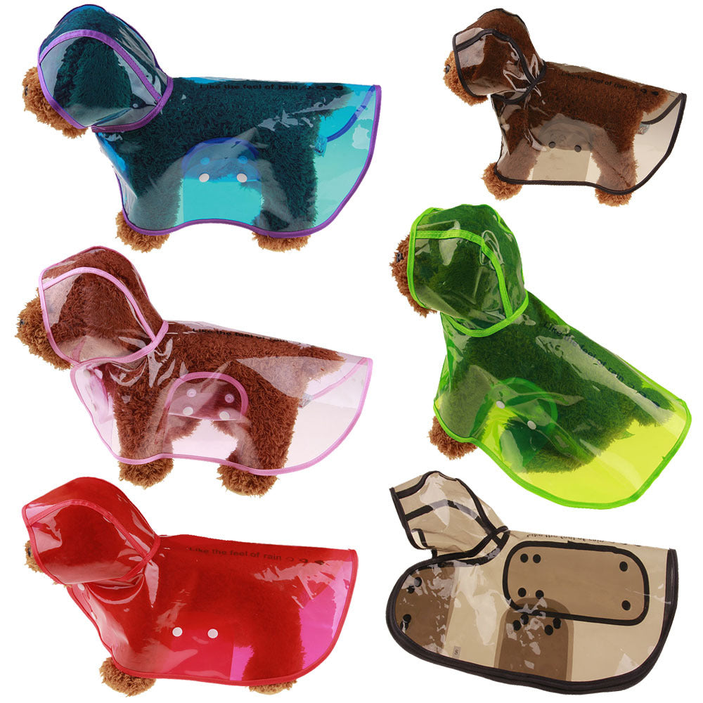 Simple Transparent Waterproof Raincoat For Dogs