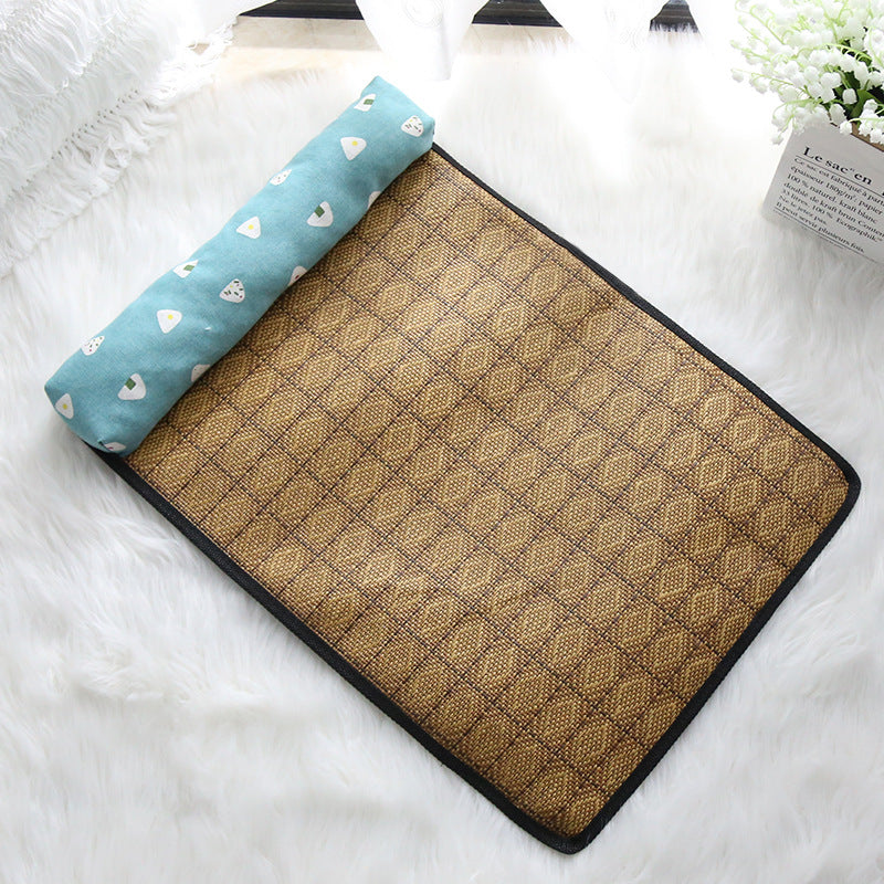 Summer Rattan Pet Mat Pillow Cushion Cooling Catmat Ice Pad