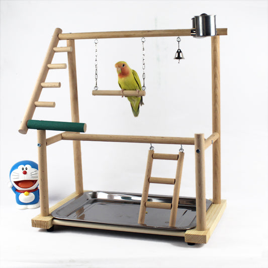 Bird Stand Desktop Training Cockatiel Playground Toy Swing Climbing