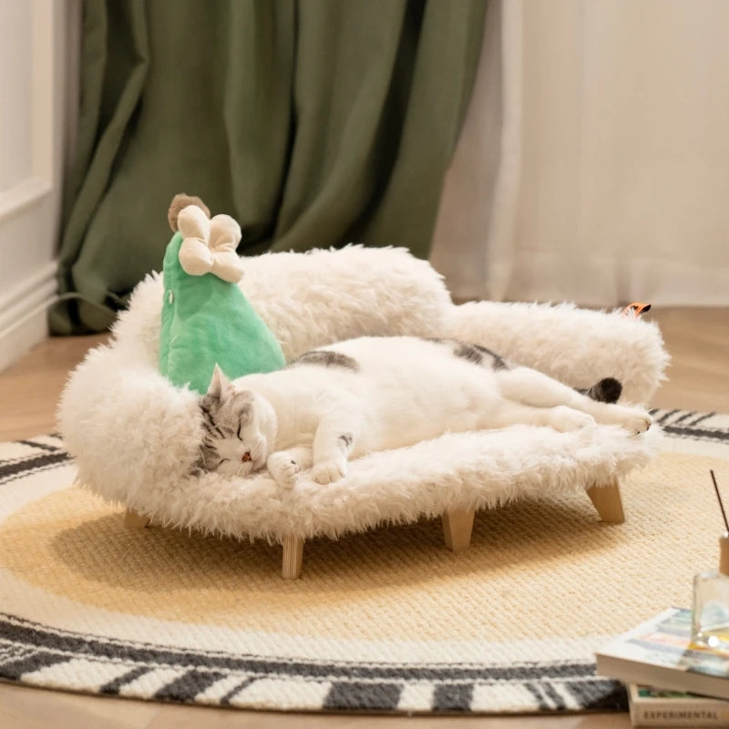 Wooden Pet Bed Kennel Dogs And Cats Luxury Cat Pet Safety Small