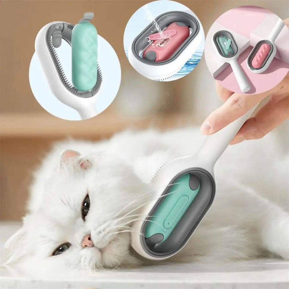 Cat Hair Brush With Water Sticky For Cats 4 In-1 Grooming Creative