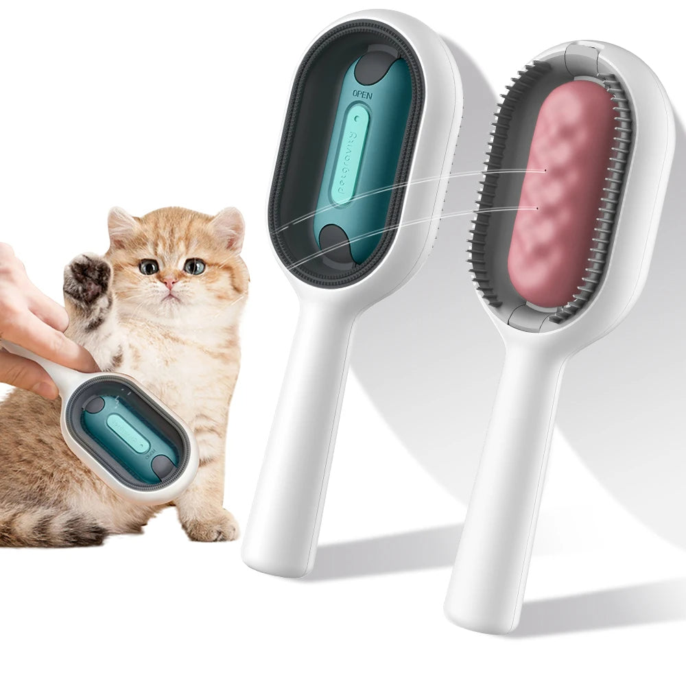 Cat Hair Brush With Water Sticky For Cats 4 In-1 Grooming Creative