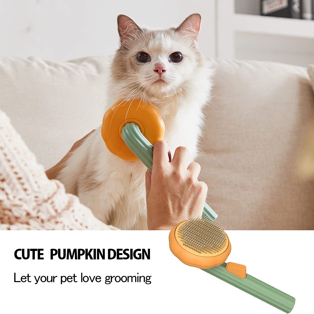 Pet Pumpkin Brush Pet Grooming Self Cleaning Slicker For Dogs Cats