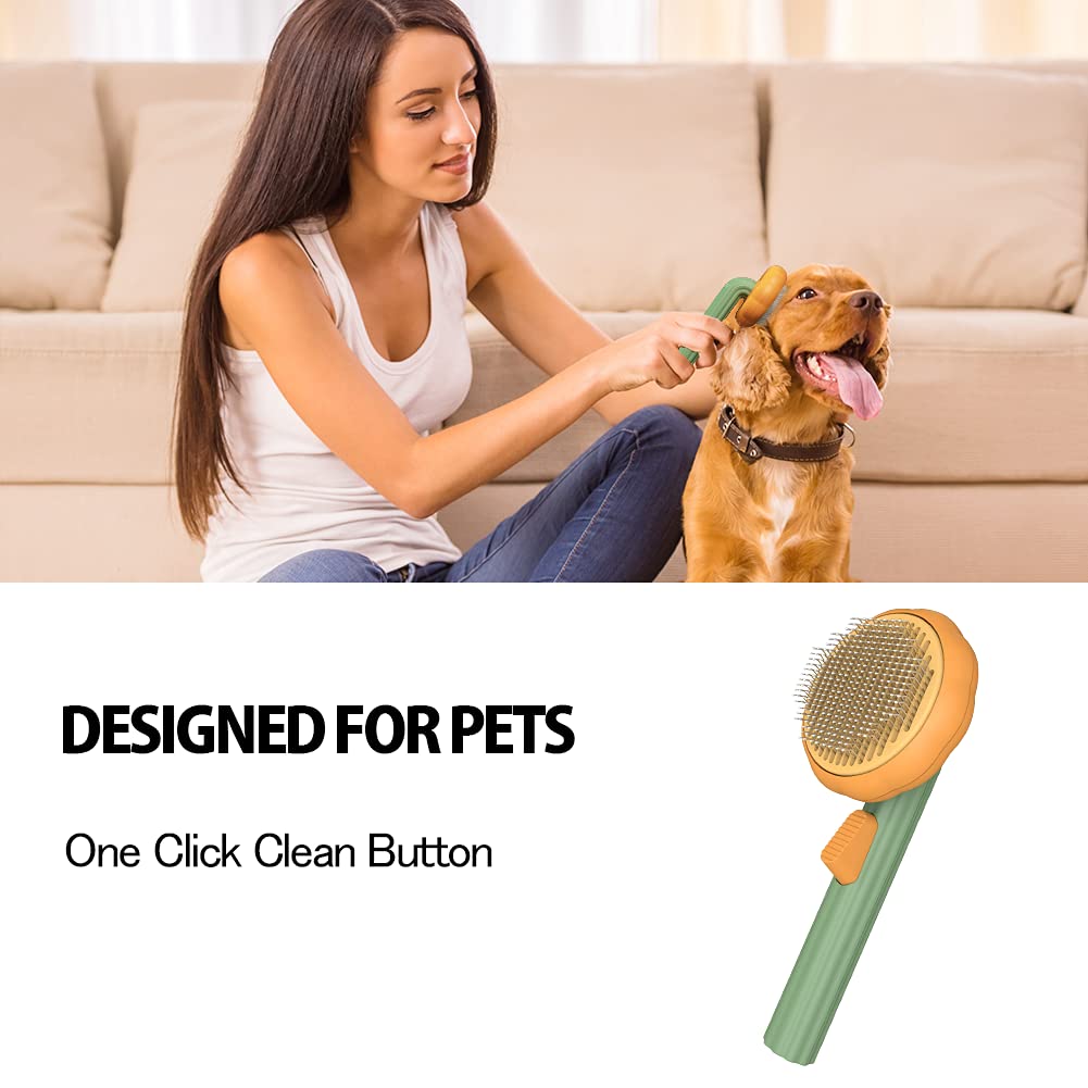 Pet Pumpkin Brush Pet Grooming Self Cleaning Slicker For Dogs Cats
