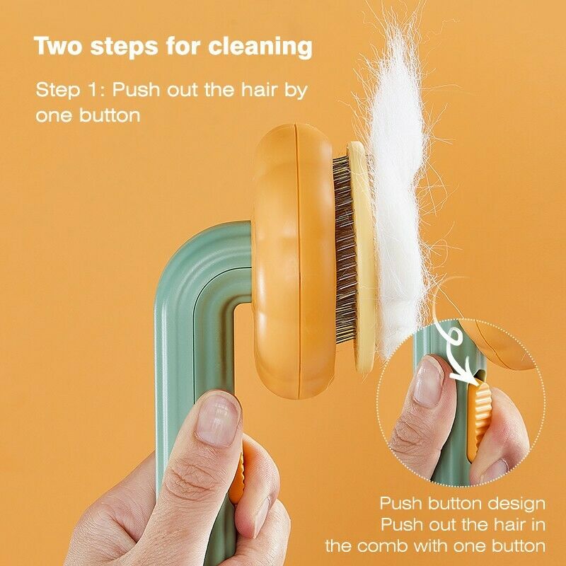 Pet Pumpkin Brush Pet Grooming Self Cleaning Slicker For Dogs Cats