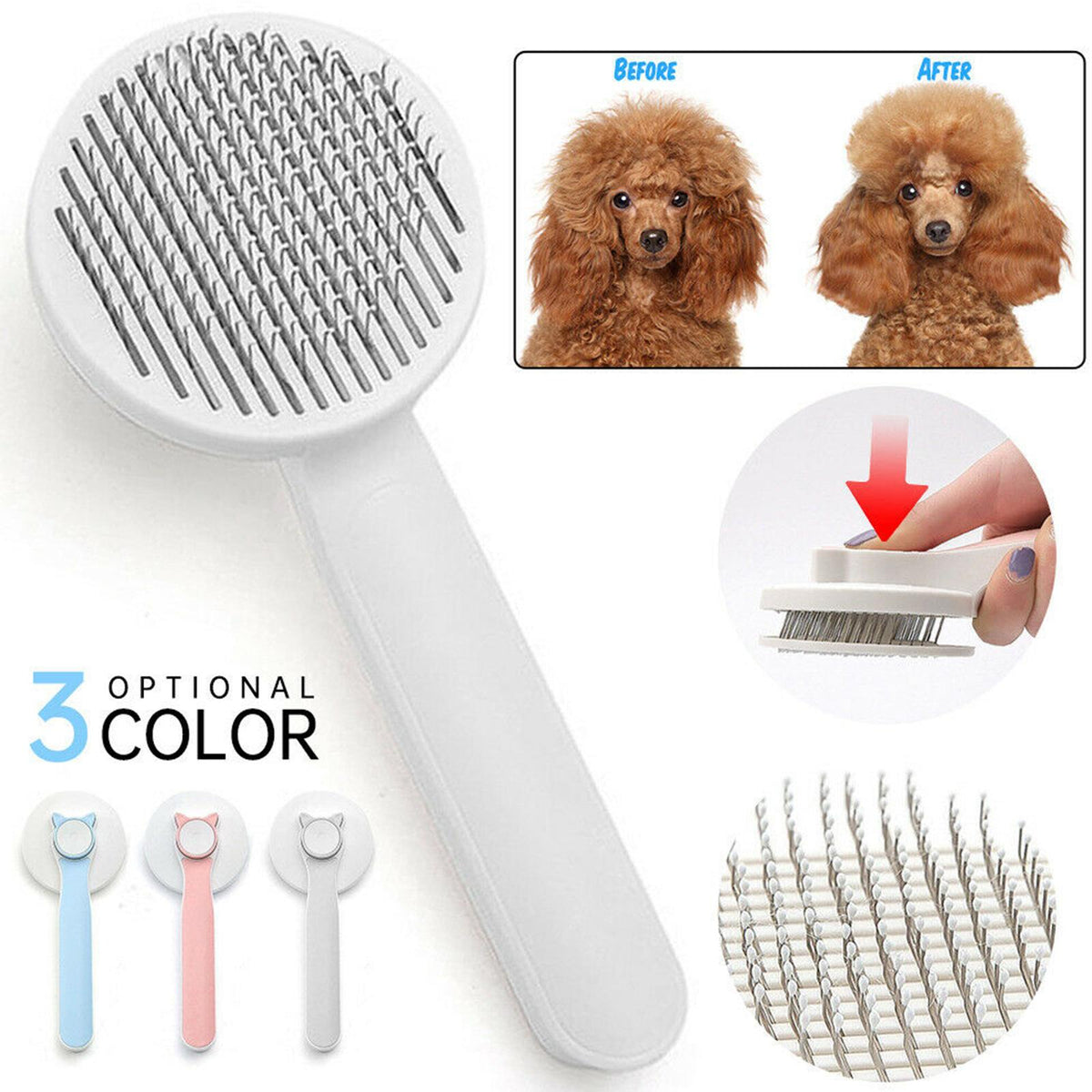 Pet Self Cleaning Cat Brushes Grooming Brush For Dogs Cats For Long