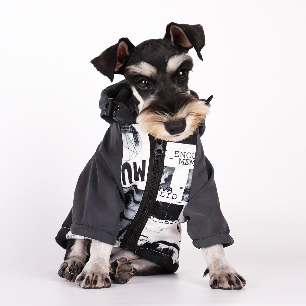 Dog Poker Jacket Reflective Raincoat Pet Cotton Clothes Warm