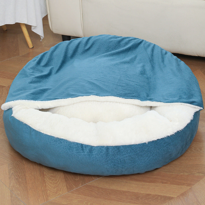 Orthopedic Dog Bed With Hooded Blanket Winter Warm Waterproof Dirt
