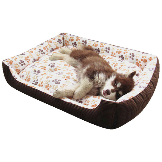 Pet Dog Beds Mats Soft Plush Warm Sofa Kennel Sleep Basket For