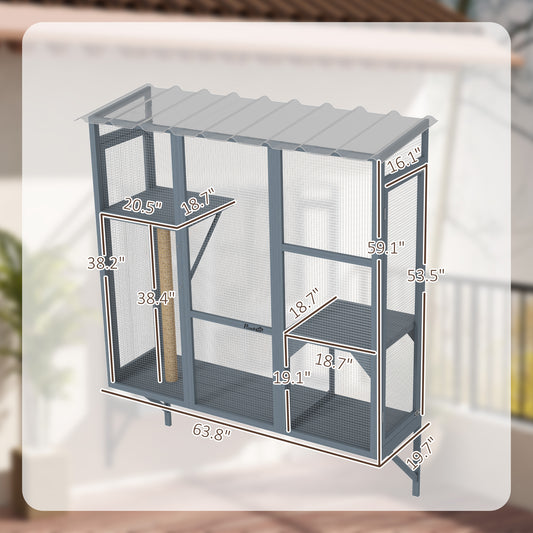 Catio Outdoor Window For 2-3 Large Indoor Cats W 2 Jumping