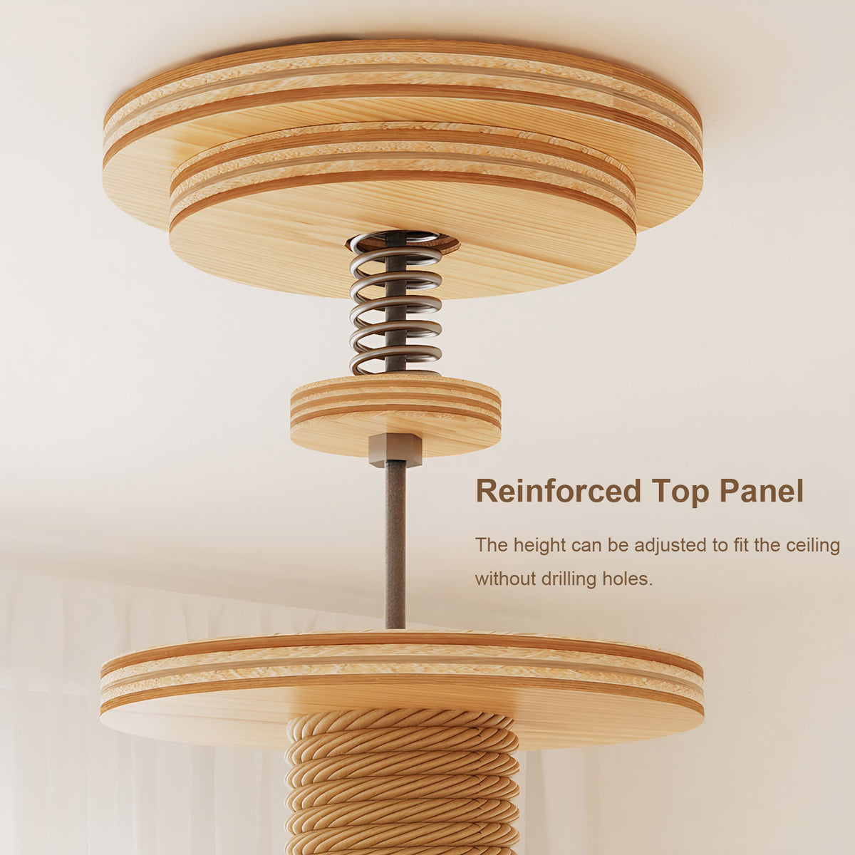 Adjustable Height Floor-to-ceiling Cat Tree Made Of Mdf Board Tall