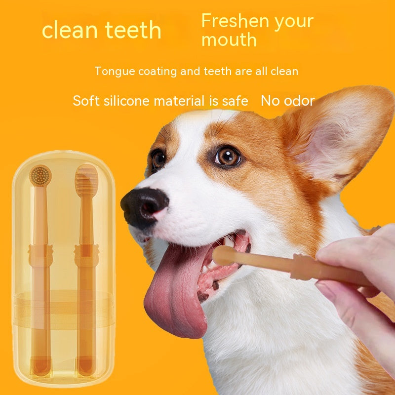 Cat Silicone Toothbrush Dog Set Pet Brushing Teeth Cleaning Supplies