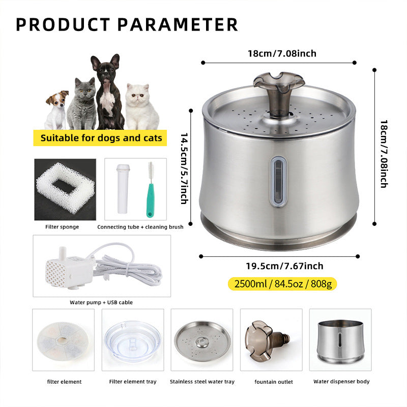 Smart Silent Automatic Pet Water Fountain