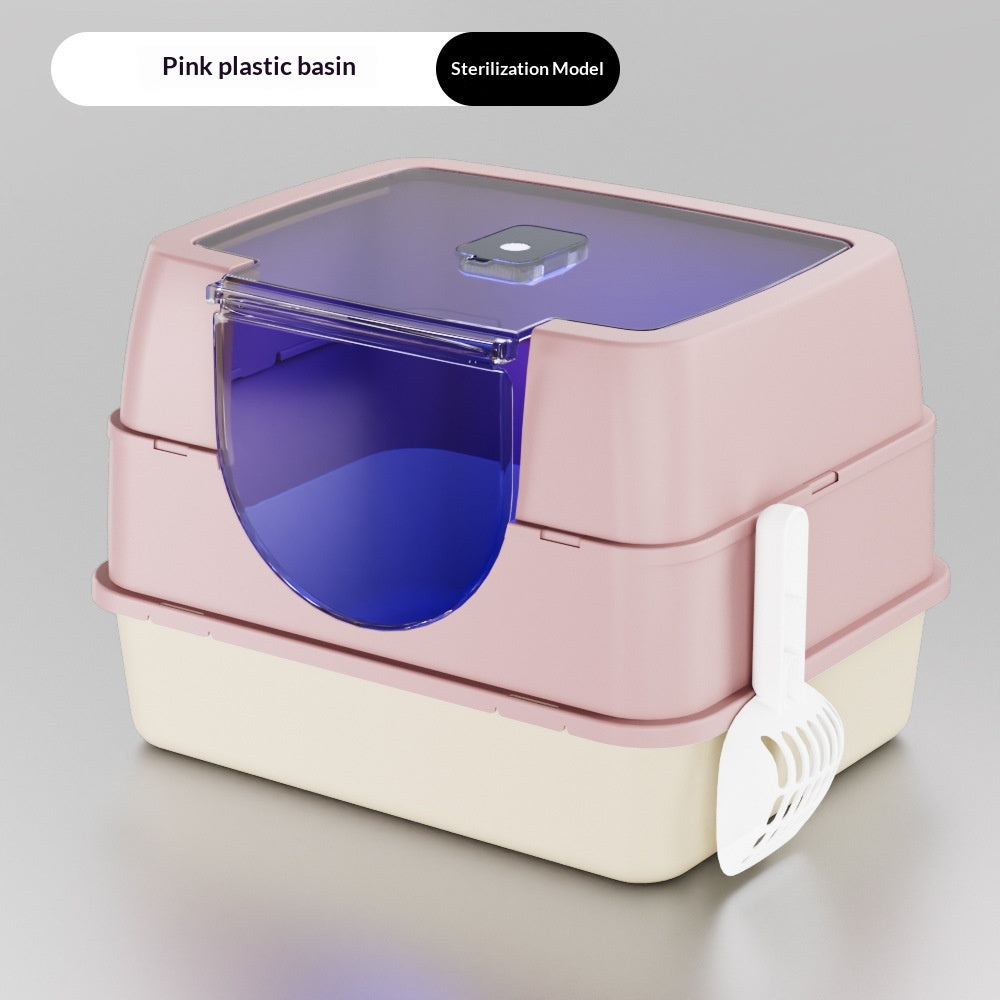 Odor-proof Fully Or Partially Enclosed Cat Litter Box With Splash