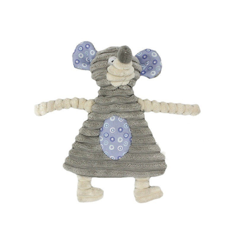 Pet Toy Donkey Shape Corduroy Chew For Dogs Puppy Squeaker Squeaky