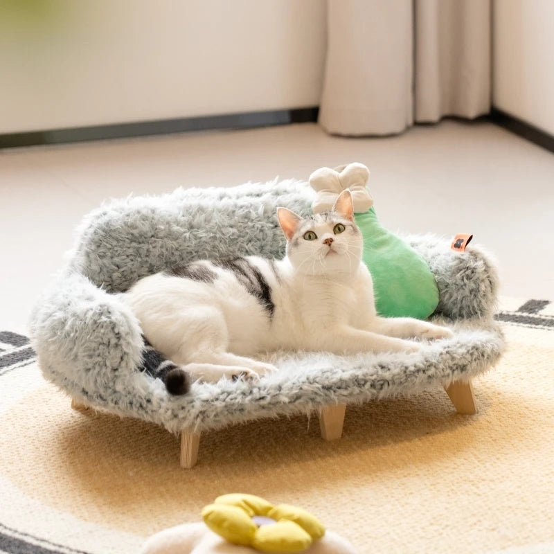 Wooden Pet Bed Kennel Dogs And Cats Luxury Cat Pet Safety Small